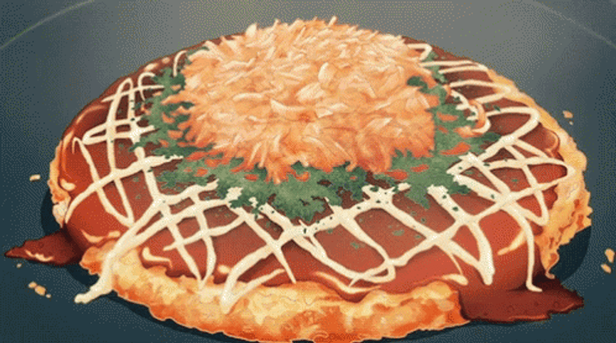 Anime Food Japanese Okonomiyaki GIF