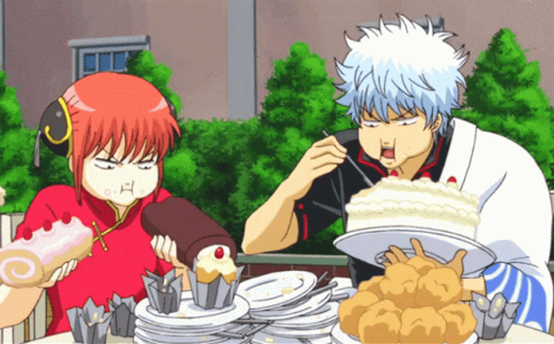 Anime Food Kagura And Gintoki GIF