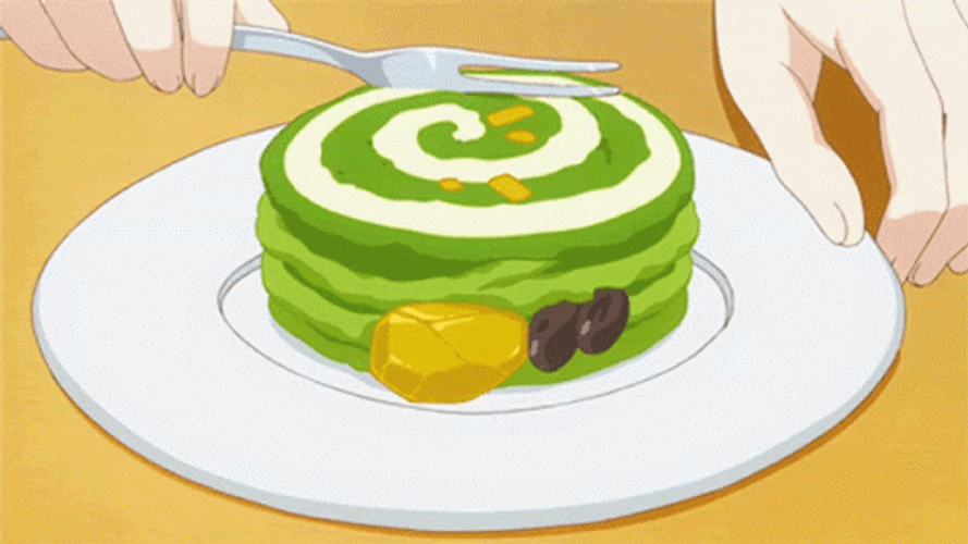 Anime Food Matcha Cake GIF