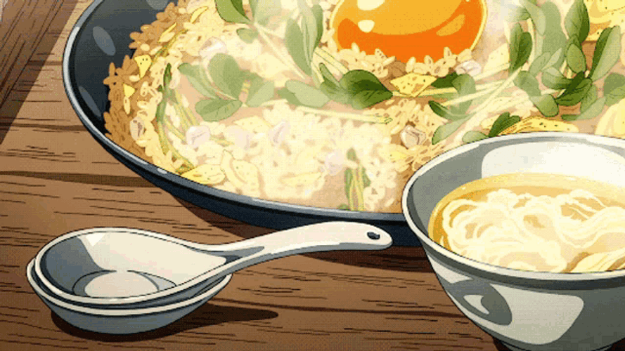 Anime Food Rice And Soup GIF