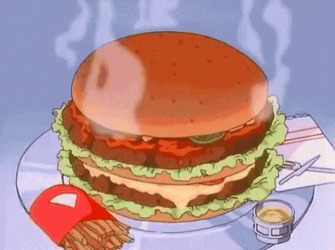 Anime Food Smoking Hot Burger GIF