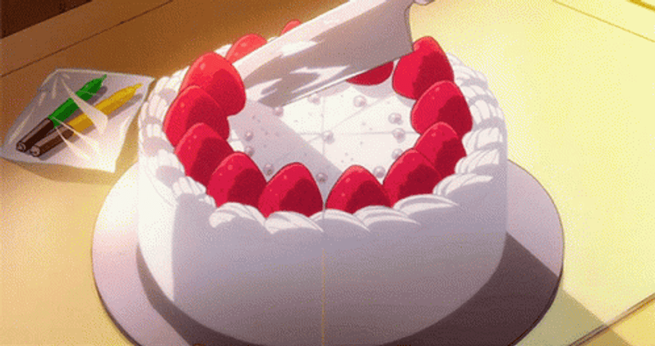 Anime Food Strawberry Cake GIF