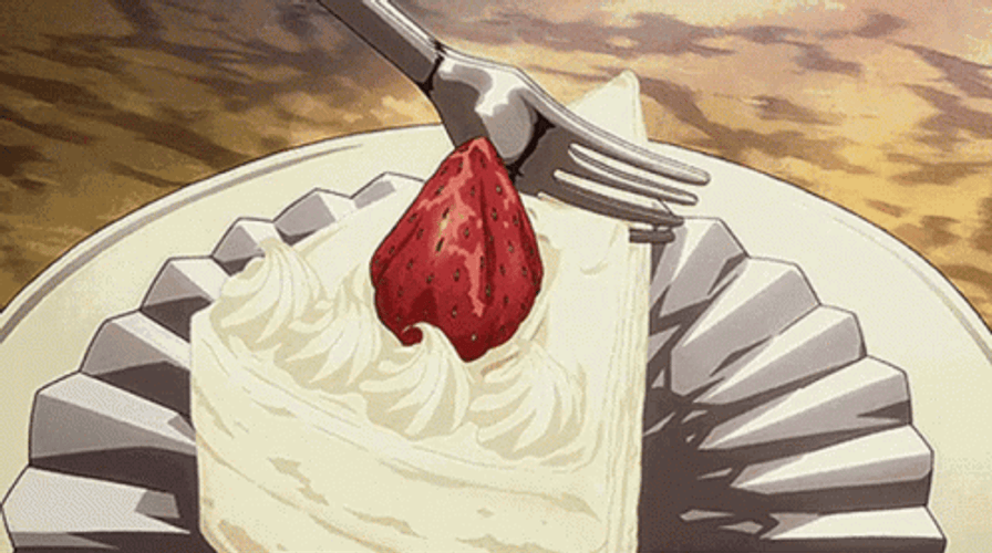 Anime Food Vanilla Cake Slice GIF