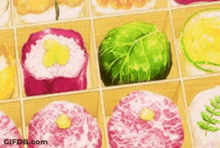 Anime Food Wars Bento Box Sushi GIF