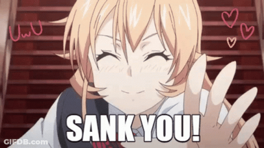 Anime Food Wars Erina Nakiri Sank You GIF