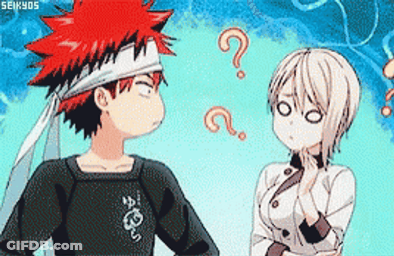 Anime Food Wars Sōma Yukihira Alice Nakiri Question GIF