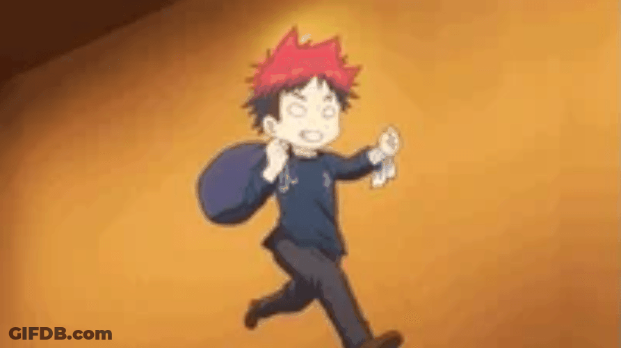 Anime Food Wars Sōma Yukihira Chibi Running GIF