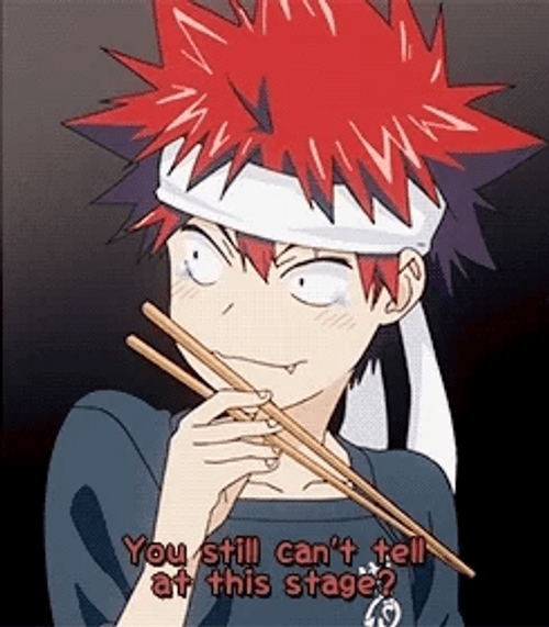 Anime Food Wars Sōma Yukihira Eating Chopsticks GIF