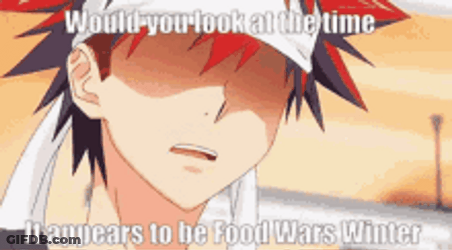 Anime Food Wars Winter Sōma Yukihira Laser Eyes GIF