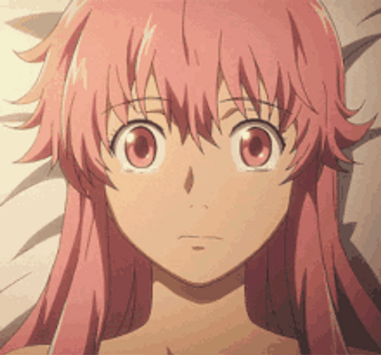 Anime Future Diary Yuno Gasai Crying Overflowing Tears GIF
