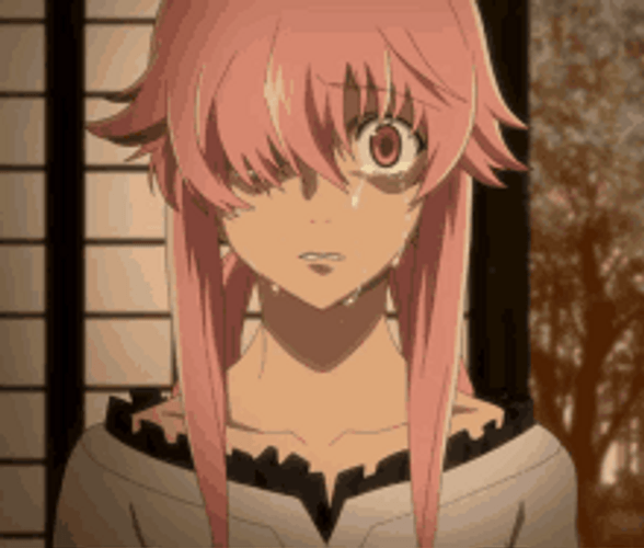 Anime Future Diary Yuno Gasai Crying Scared GIF