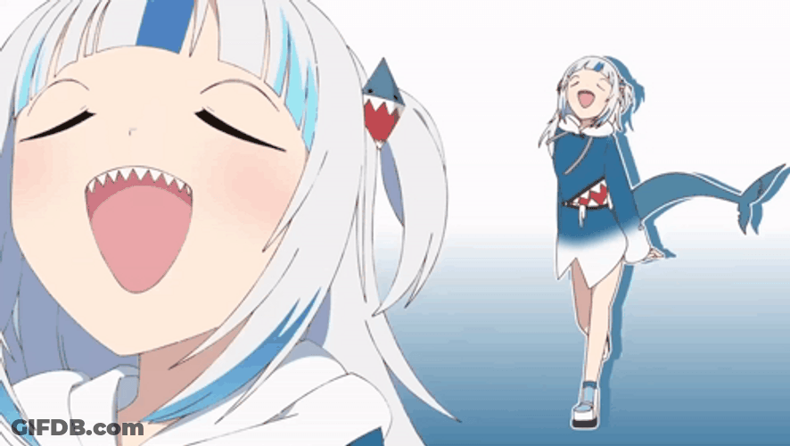 Anime Gawr Gura Blue Gradient GIF