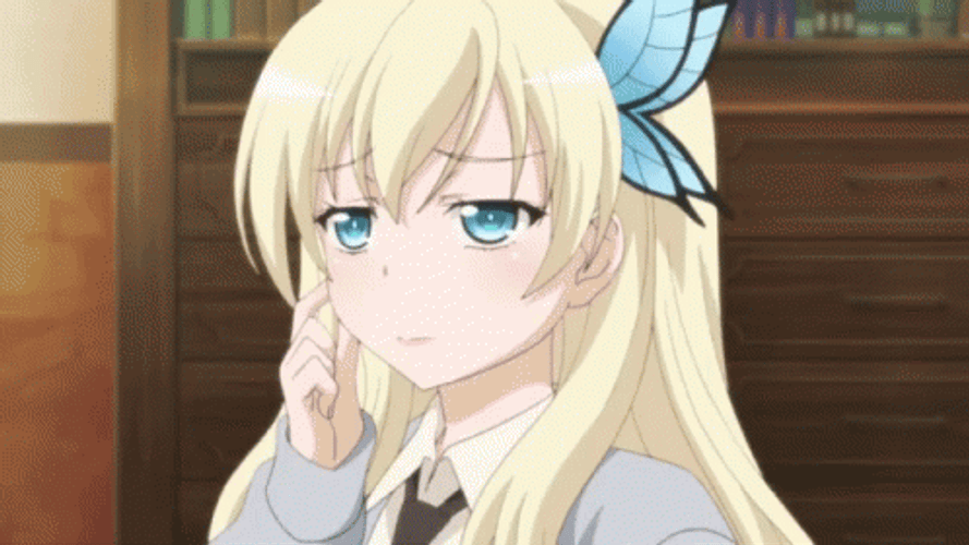Anime Girl Awkward Stare GIF