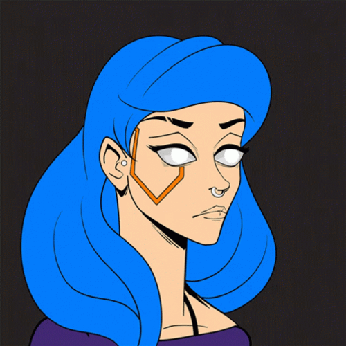 Anime Girl Blue Hair Laser Eyes Tazer GIF