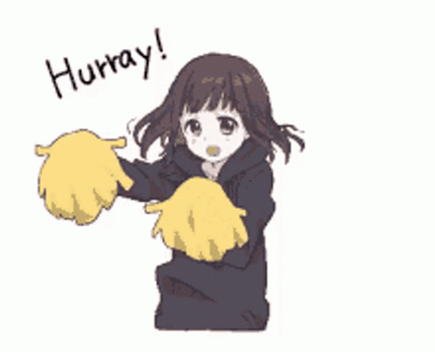 Anime Girl Cheering Hurray GIF