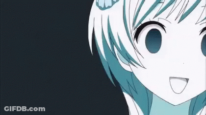 Anime Girl Close Up With Broken Glass Background GIF