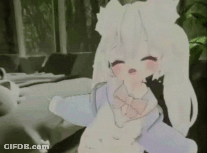 Anime Girl Dancing White Hair GIF
