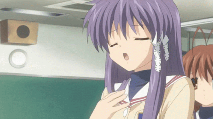 Anime Girl Deep Breath GIF