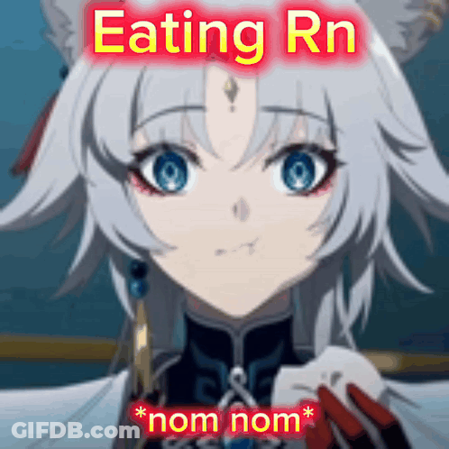 Anime Girl Eating Nom Nom GIF