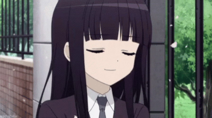 Anime Girl Eru Giving Smirk From Series Hyouka GIF