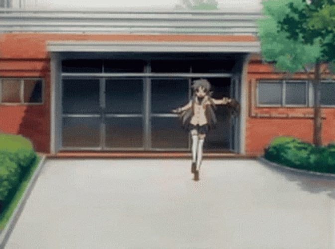 Anime Girl Fighting Drop Kick GIF