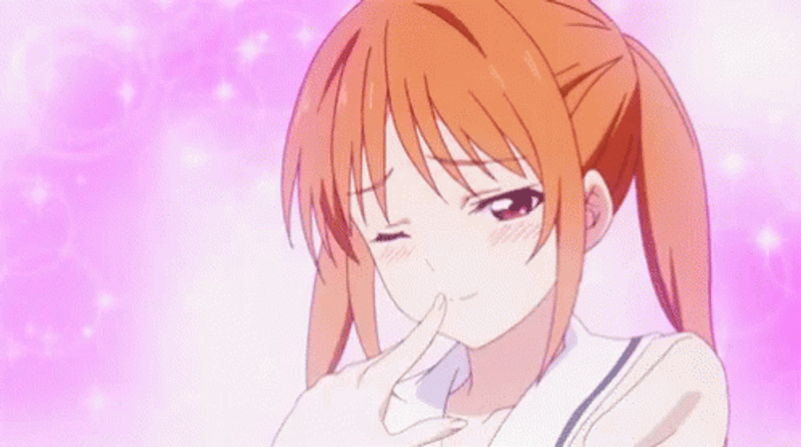 Anime Girl Flying Kiss GIF