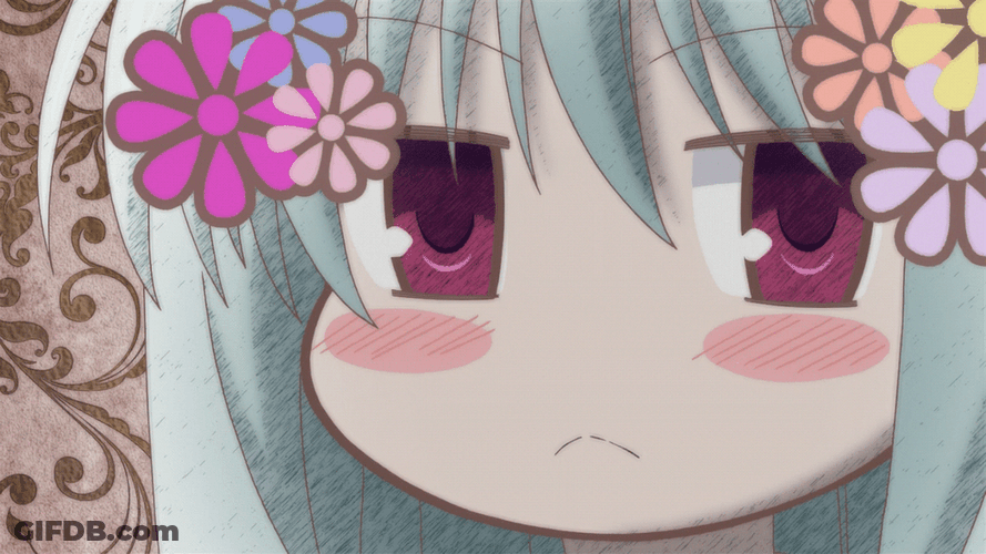 Anime Girl From Sad To Smirk GIF