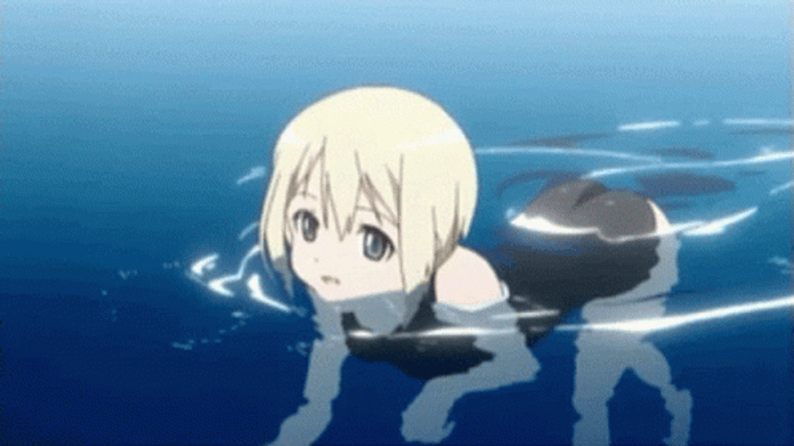 Anime Girl Funny Swimming GIF