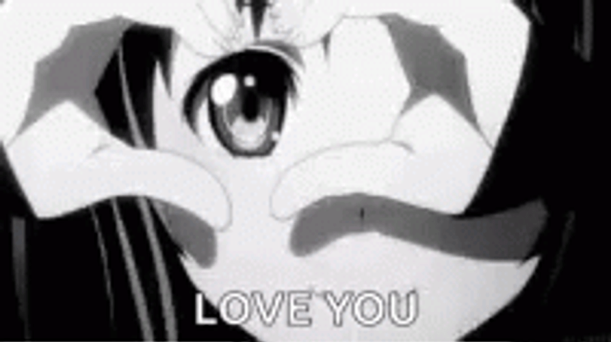 Anime Girl Heart Hand Love You GIF