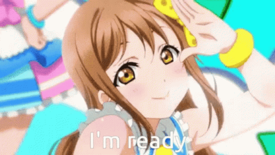 Anime Girl Im Ready Salute GIF