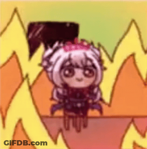 Anime Girl Inside The House Community Fire GIF