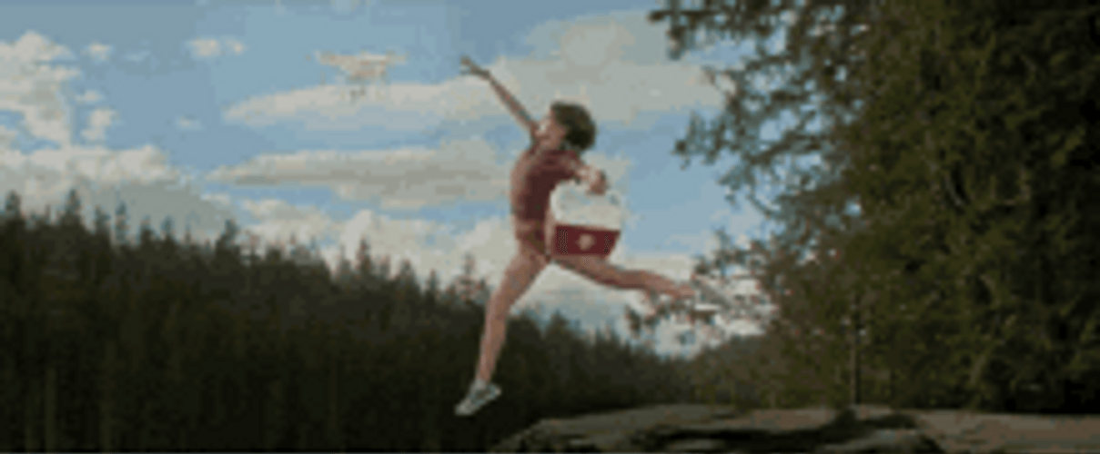 Anime Girl Jumping Off A Cliff GIF