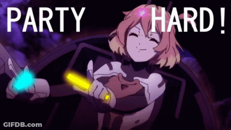 Anime Girl Party Hard Meme GIF