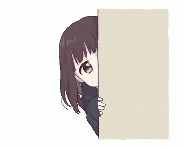 Anime Girl Peeking Behind The Door GIF