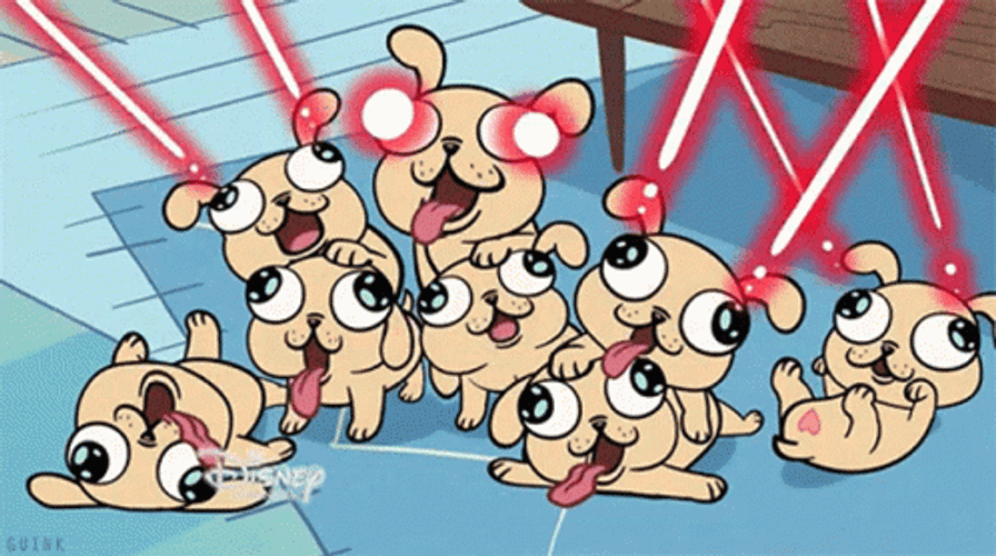 Anime Girl Puppies Shooting Laser Eyes GIF