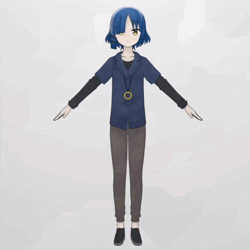 Anime Girl Rotates GIF