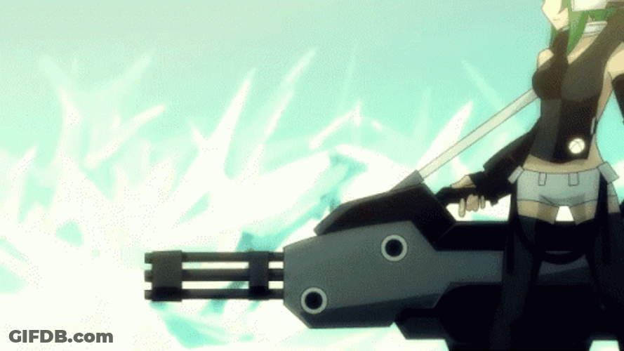 Anime Girl Shooting Machine Gun GIF