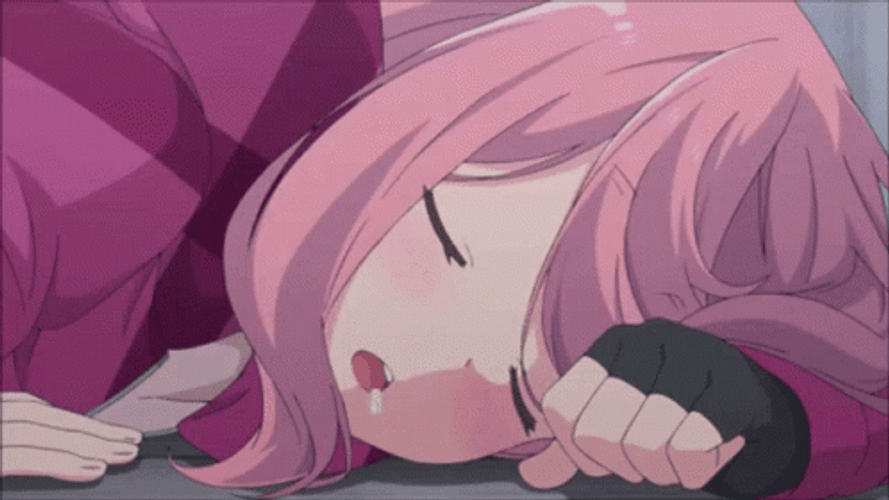 Anime Girl Sleeping Drooling GIF