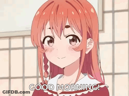 Anime Girl Smiling Saying Good Morning GIF