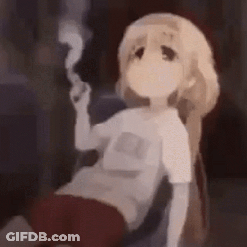 Anime Girl Smoking Blank Stare GIF