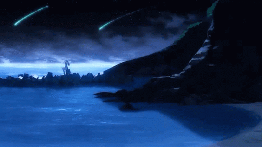 Anime Girl Star Gazing GIF