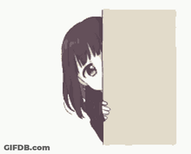 Anime Girl Trying To Hide With Corner GIF