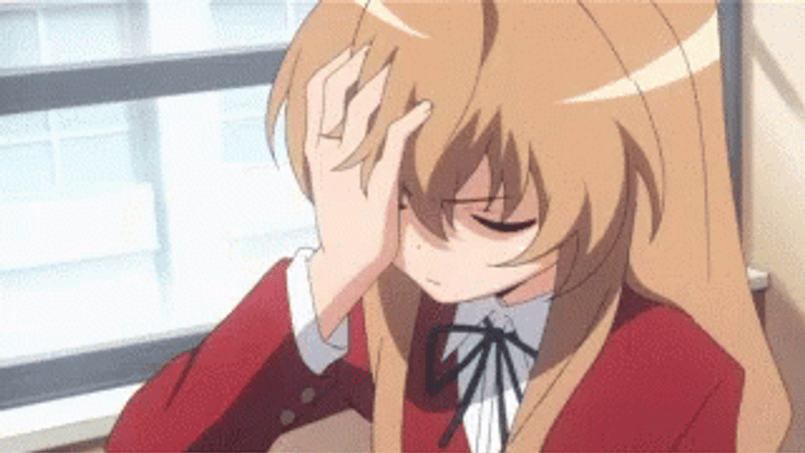 Anime Girl Upset Facepalm GIF