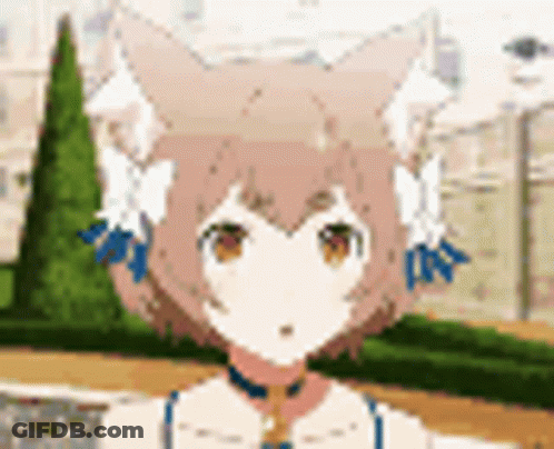 Anime Girl With Cat Ears And Necklace GIF