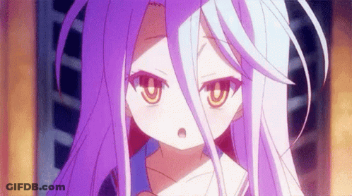 Anime Girl With Purple Hair And White Eyes GIF