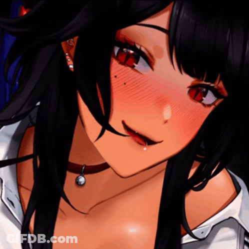 Anime Girl With Red Eyes Close Up GIF