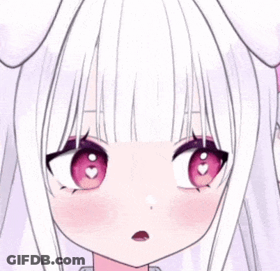 Anime Girl With White Hair And Pink Eyes GIF
