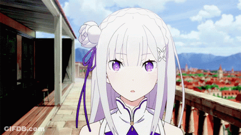 Anime Girl With White Hair And Purple Eyes GIF