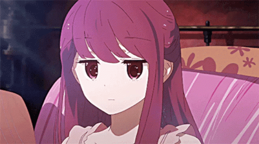 Anime Girl Yawning In Bed GIF