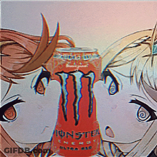 Anime Girls Between Monster Drink GIF